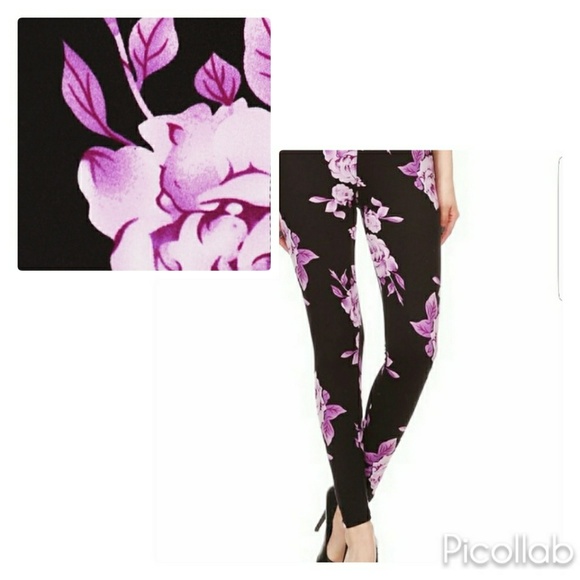 SBM Pants - Purple Floral Buttery Soft Leggings